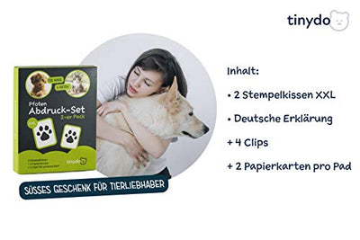 Tintenfreies Pfotenabdruck Set | 2er Pack | Für Hunde und Katzen Pfoten | Geschenk für Haustiere Besitzer | Stempelkissen (schwarz) ohne Kontakt zur Farbe - Geschenkapp