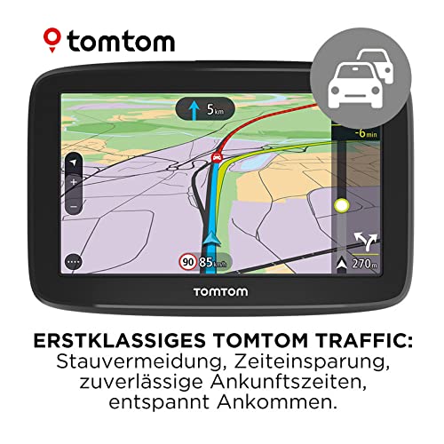 TomTom Navigationsgerät GO Classic (6 Zoll, Stauvermeidung dank TomTom Traffic, Updates Europa, Updates über Wi-Fi), Schwarz - Geschenkapp