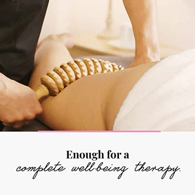 Tuuli Accessories Anti Cellulite Massage Massagegerät Massageroller Roller mit Griff Oberschenkel Maderotherapie aus Holz - Geschenkapp