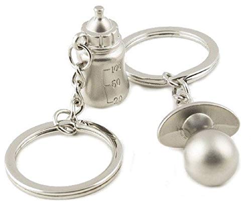 Unbekannt Schlüsselanhänger Schnuller Nuckel Flasche Schlüsselring für Paare und (werdende) Eltern im Set | Baby | Geburt | Geschenk | - Geschenkapp