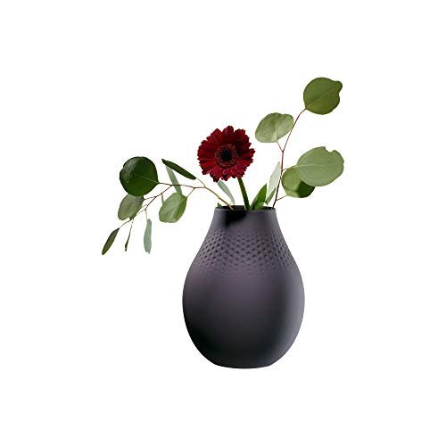 Villeroy & Boch Collier Noir Vase Perle No. 2, 16 x 116 x 20 cm, Premium Porzellan, Schwarz - Geschenkapp