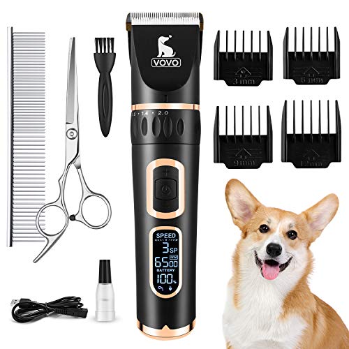 VOVO Professionelle Hunde-Haarschneidemaschine mit 3 Geschwindigkeiten, geräuscharm, für Hunde, Katzen, Haustiere - Geschenkapp