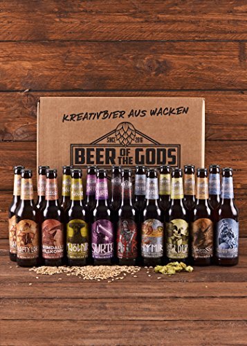 WACKEN BRAUEREI Craft Beer Box 20 x 0,33 l verschiedene Sorten | GÖTTERGABE | Viking Craftbeer Set Gift for Men | Wikinger Kraft Bier Geschenk für Männer | Party Festival Heavy Metal - Geschenkapp
