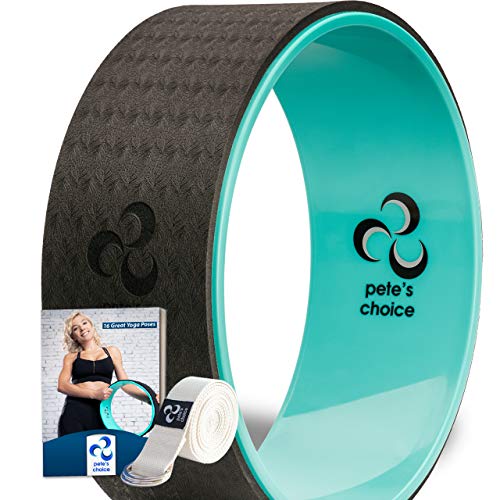 Yoga Rad mit eBook inklusive & Yogagurt - Bequem & langlebiges Yoga-Zubehör I Yoga Wheel für mehr Flexibilität I Idealer Rückendehner - Geschenkapp
