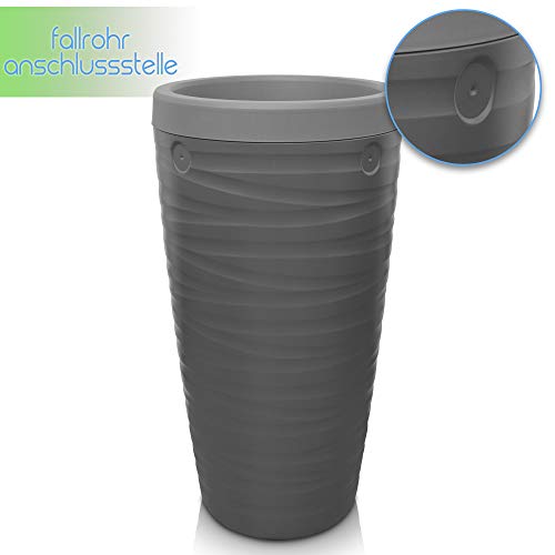 YourCasa Regentonne 240 Liter [Wave Design] Regenfass Frostsicher aus Kunststoff - Regenwassertonne mit Wasserhahn - Regenwassertank Garten (Grau) - Geschenkapp